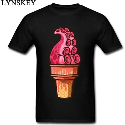 Ice Cream T Shirt Mens Compression Cotton Funky Tshirt Tentacle Treat Band Series No Button O Neck Tops