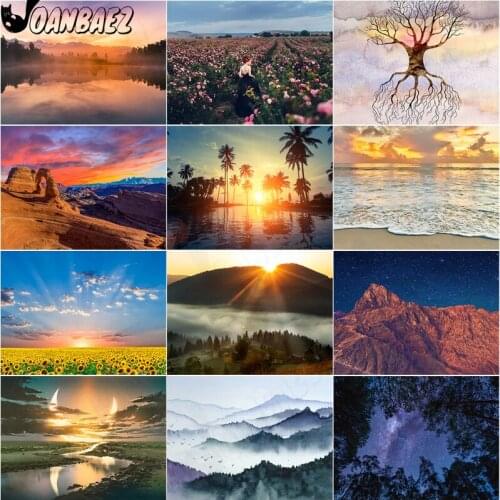 Sunset Landscape Diamond Painting Star Mosaic Kit 5D Diy Cross Stitch Embroidery Handmade Inlaid Wall Decoration