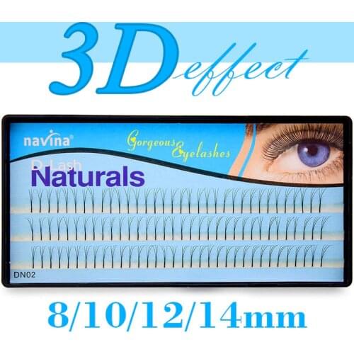 Navina Natural 3D Mink Individual Eyelash Extension 3D Volume Effect Cluster Lashes False Faux Grafting Eyelashes Makeup Cilios