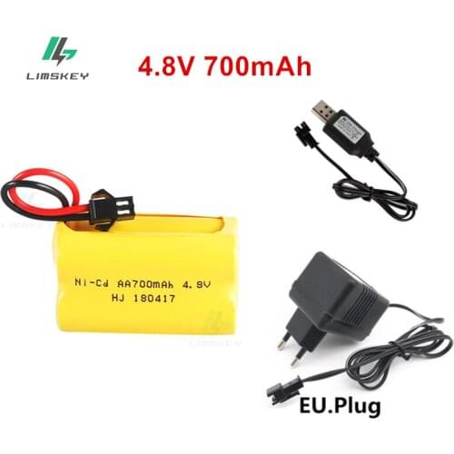 T Plug ) 4.8v Ni-cd Battery and charger For Rc toys Cars Tanks Robots Boats Guns 4* AA 700mah 4.8v Rechargeable Battery Pack