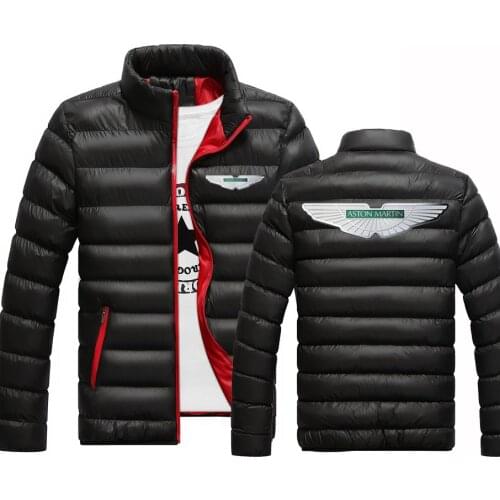 Aston Martin New 2021 Spring and Autumn Mens Print Zipper Casual Padded Coats College Warm Male Hip Hop Coats Classic Jackets