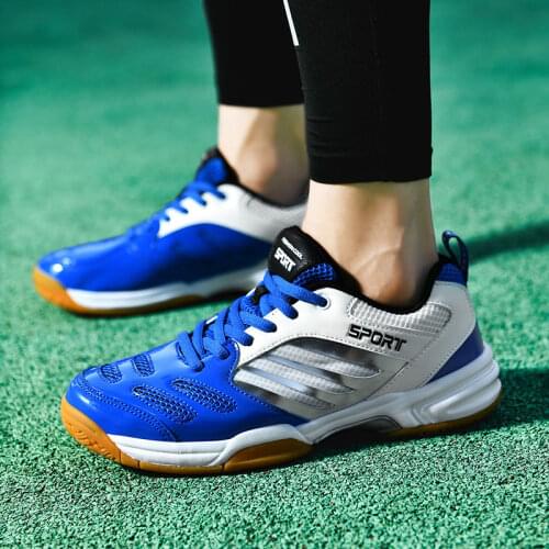 New Mens Training Badminton Shoes Big Size 38-48 Light Weight Tennis Shoes Men Blue Red Anti Slip Quality Volleyball Sneakers