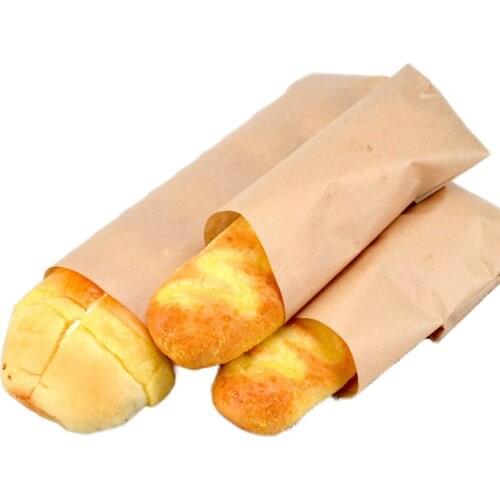 Disposable French Bread Packing Bag Bread Stick Food Grade Kraft Paper Bakery Oil-Absorbing Paper Food Grade Nontoxic 50pcs/pack
