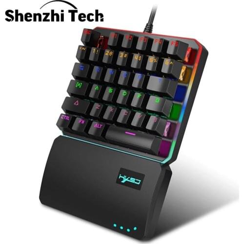 Wired One Handed Gaming Keyboard for PUBG Mechanical Gaming Keypad Backlight with Wrist Rest Support Ergonomic for PC Computer