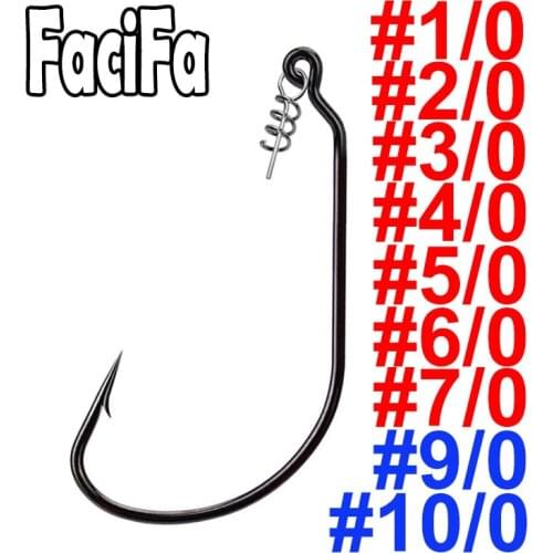 20 pcs Fishing Worm Hook with Spring Twist Lock For Soft Worm Lure Bass Barbed Carp Crank Fishing Hook
