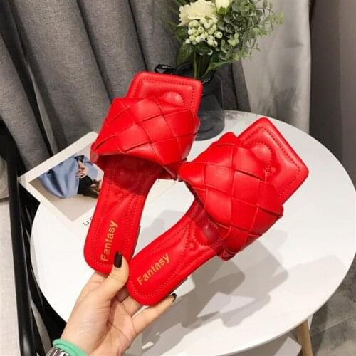 Shoes Womans Slippers Rubber Flip Flops Luxury Slides Shose Women Female Mule 2020 Hawaiian Designer Flat Mules Rome Fabric PU