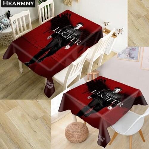HEARMNY 3D Tablecloth Lucifer Oxford Cloth Dust-proof Rectangular Table Cover For Party Home Decor 140x250cm140cm140X140cm