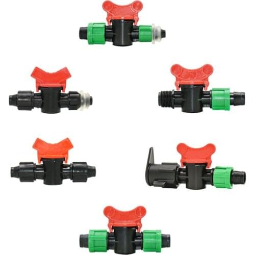 16mm Irrigation Drip Tape Connectors Garden Tap Irrigation Valve 1/2" Male To16mm Drip With Valve Hose Connector 1pcs