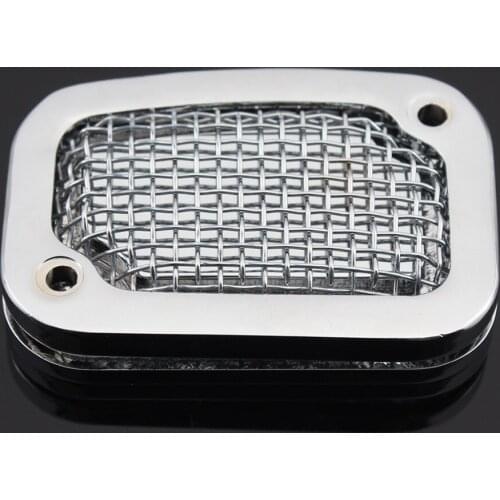 Honeycomb Chrome Front Brake Fluid Reservoir Cover Master Cylinder Cap Grille Grill For Harley Softail Breakout Fat Boy Heritage