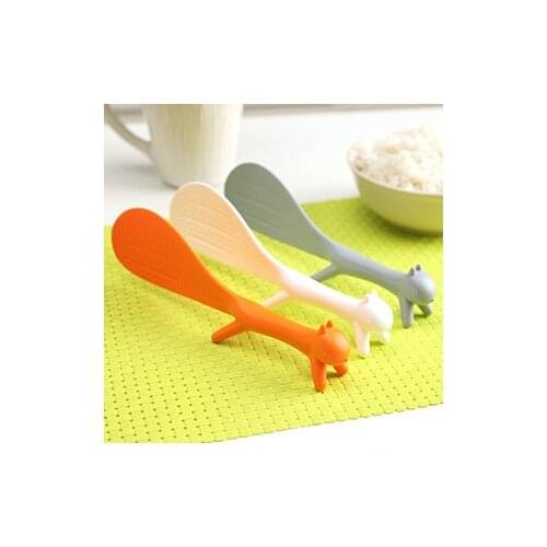 Special Ladles Kitchen Tool Korean Cute Lovely Fashion Kitchen Supplie Squirrel Shaped Ladle Non Stick Rice Paddle Meal Spoon