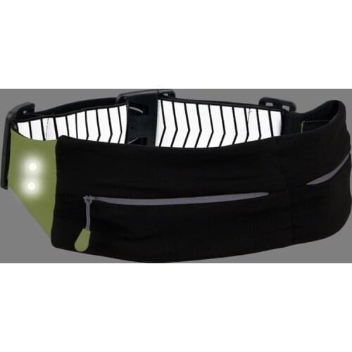 Sport Night Outdoor Running Waist Bag Mobile Phone Cell Phone Holder LED Flash Jogging Hiking Cycling Gadget Bank Card Pouch