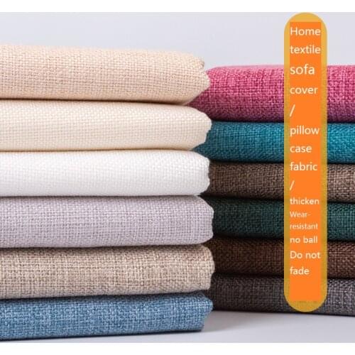 150cmx50cm Sofa Fabric Thick Plain Color Coarse Linen Fine Linen Pillow Fabric Coarse Cloth Cotton Linen Tablecloth DIY Canvas