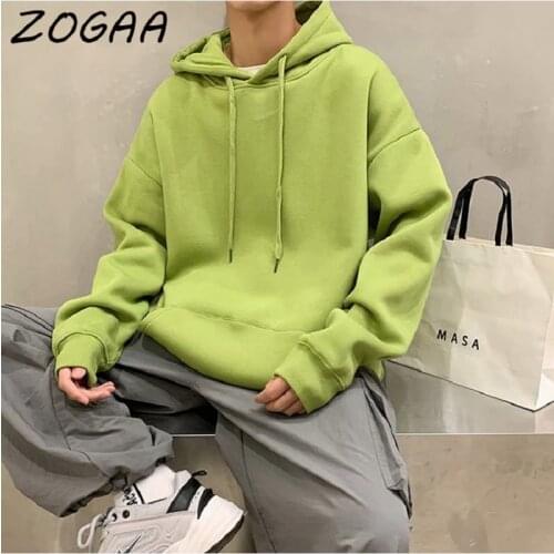 ZOGAA Fashion Brand Mens Hoodie 2021 Spring Autumn Men' Casual Hoodie Sweatshirt Men Solid Color Sweatshirt Plus Size Thick Top