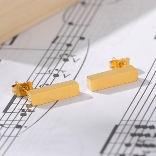 V Attract Minimalism Geometric Bar Stud Earrings 2020 Women Fashion Jewelry Rose Gold Stainless Steel Pendientes Bff Gift