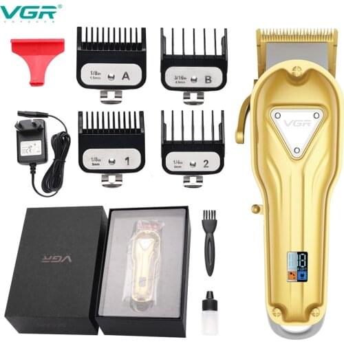 VGR V-134 LED Digital Display Hair Clipper Limit Comb Professional Hair Trimmer Electric Hair Cutting Machine Hair Trimmer Tool