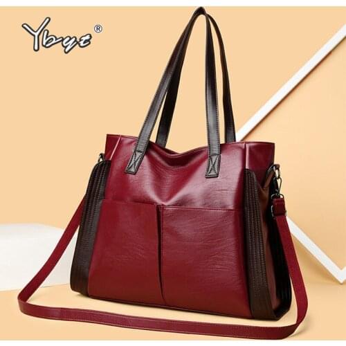 YBYT fashion large capacity women designer handbags tote bags for women 2020 soft PU leather female shoulder crossbody bag