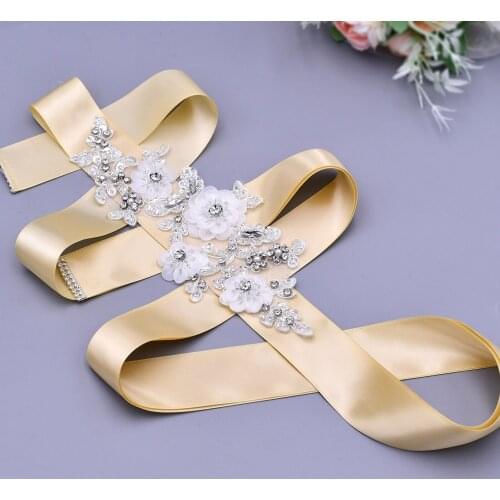 Crystal Wedding Belt Pearl Bridal Belt Rhinestones Sash For Bridal Accessories Silver Gold and Rose Gold Only Applique