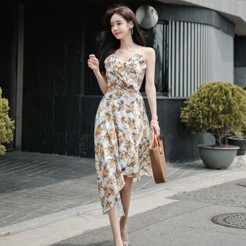 Fashion women backless elegant sexy off shoulder beach sun dress new arrival party trend vintage summer print asymmetrical dress