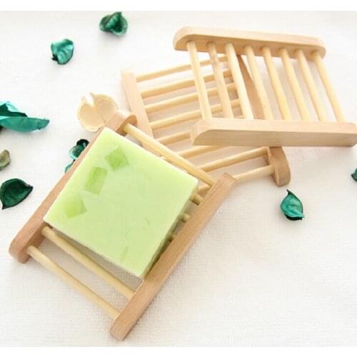 1PCS Natural Eco Friendly Bamboo Soap Dishes Tray Holder Storage Soap Rack Plate Box Portable Bathroom Soap Dish Storage Box