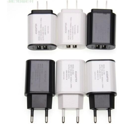 100pcs 5V 2A EU US Plug 2 USB Ports 2USB USB Charger power Wall Adapter Mobile Phone Micro Data Charging For iPhone iPad Samsung