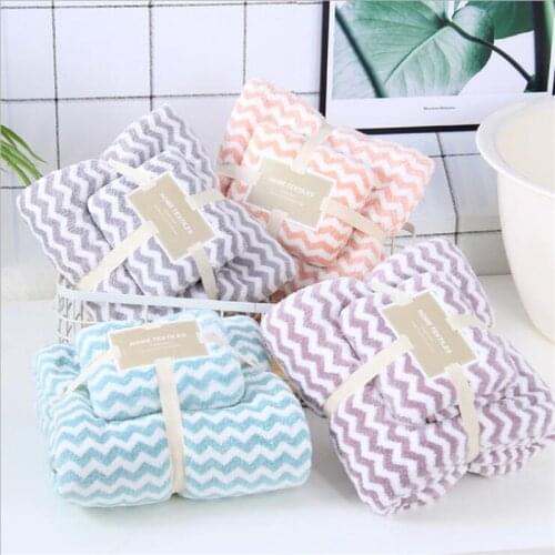 2 Pcs 34x75&70x140cm microfiber home bath towel set water absorption and quick-drying daily gift towel can be customized logo