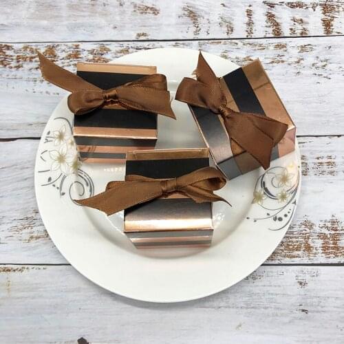 20pcs/set Rose gold Cardboard Gift Box Paper Candy Box Gift Bag Wedding Gift Baby Shower Favors Birthday Party Supplies