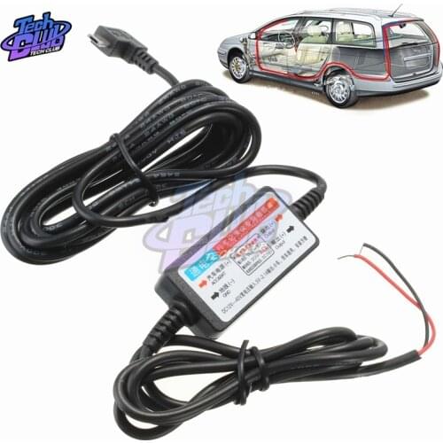 DC 12V to 5V Mini USB Port Wire Cable Car Charger Kit for Camera Recorder Vehicle DVR Exclusive Power Supply Box