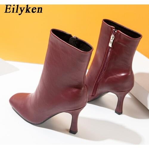 Eilyken New Design Square Toe Ladies Shoes Low Heel Fashion Side Zip Ankle Boots Women Slides Chelsea Booties Size 35-42