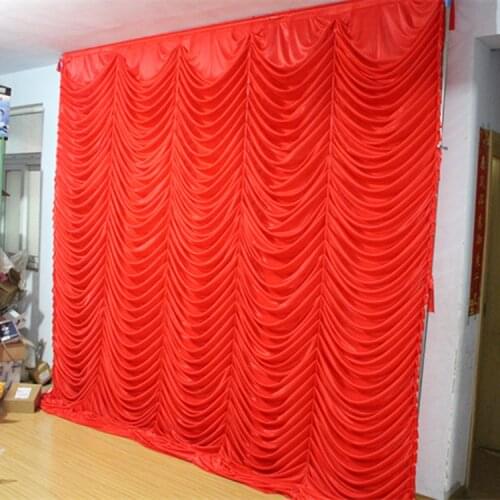 Hotsale wedding backdrop curtain with swag backdrop wedding decoration romantic Ice silk stage curtains wholesale various colour