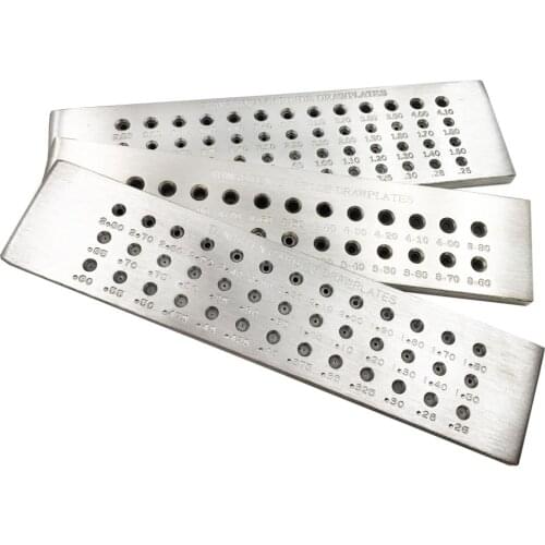 GOXAWEE 52 Holes Round shape 0.26-4.10mm Tungsten Carbide Wire Drawplate for Jewelry steel drawplates jewellers draw plate