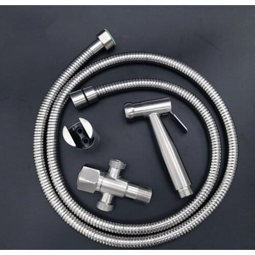 Handheld Toilet bidet sprayer set Kit Stainless Steel Hand Bidet Triangle valve for Bathroom hand sprayer