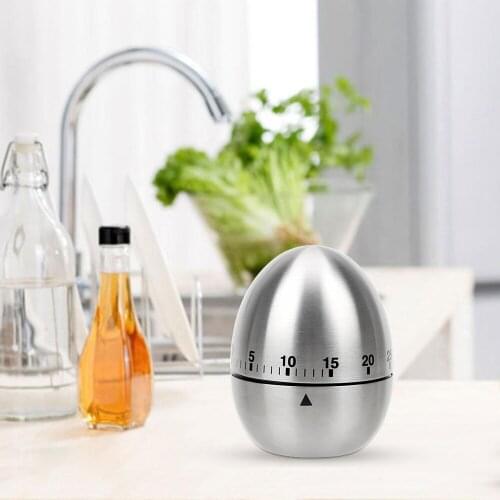 Cooking Tools Kitchen Timer Stainless Steel Egg 60 Minutes Mechanical Alarm Time Clock Counting Dial Reminder Timers