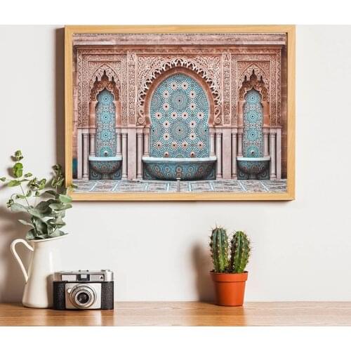 Morocco Arch Chic Poster Modern Fashion Retro Canvas Painting Oriental Boho Wall Art Picture for Living Room Home Decor