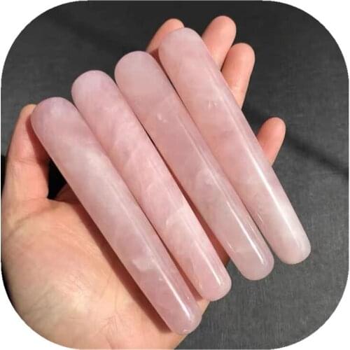 Rose Quartz Massage Yoni Wand Natural Hand Carved Crystal Stones For Healing Reiki