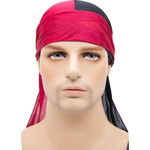 Fashion Hijabs Hat Comfortable Multi-functional Hot Selling Imitation Silk Spell Color Long Tail Scarf Cap Adult Silky Durag