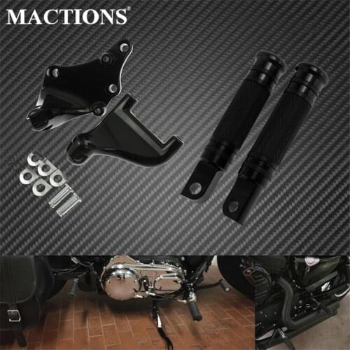 Motorcycle Black Footrest Rear Passenger Foot Pegs Mount Pedal For Harley Sportster XL883 XL1200 48 2014-2019 Iron SuperLow