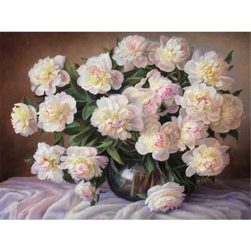 Flowers DIY Embroidery Cross Stitch 11CT Kits Needlework Craft Set Cotton Thread Printed Canvas Home Decoration Dropshipping