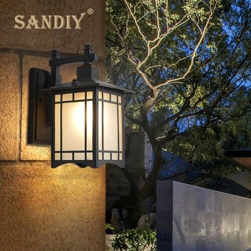 Black Wall Light Outdoor Vintage IP65 Waterproof Sconce for House Doorway Porch Villa Garden Retro Exterior Wall Lamp E27/E26