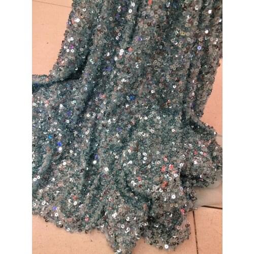 New arrival SYJ-10279 French net lace fabric gorgeous sequins African embroidered lace fabric