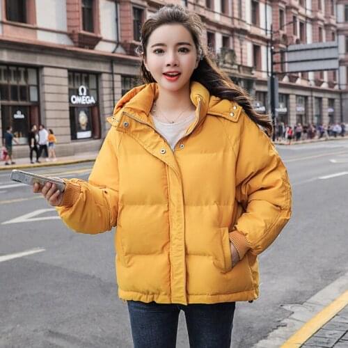 Autumn Winter Jacket Hooded Parkas Women Coat 2021 New Loose Cotton-padded Short Jackets Warm Casual Plus Size Overcoat Femme