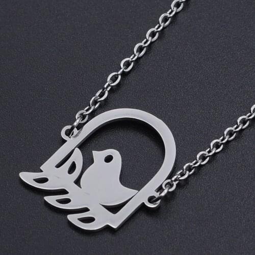2Pcs/Lot 100% Stainless Steel Bird Pendant Necklace For Women Delicate Fashion Jewelry Necklaces