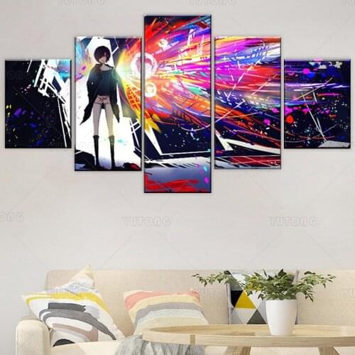 Canvas Print Animation Poster Home Decor Wall Art 5 Pieces Anime Tokyo Ghoul Colorful Artistic Painting Touka Kirishima Picture