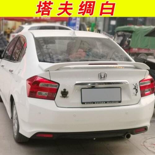 Use For Honda City 2009--2014 Year Spoiler ABS Plastic Carbon Fiber Look Rear Trunk Wing Car Body Kit Accessories