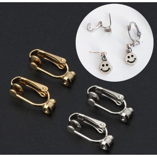 Earrings Adapter Stud Ear Clips Converter For Non-pierced People Clip On Metal Component DIY Jewelry Making Tool Findings