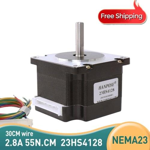 Best prices free shipping nema23 stepper motor 23HS4128 41mm 2.8A 55N.CM 41mm 4-wire stepper motor for CNC milling machine