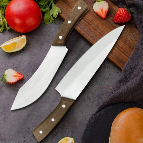 Stainless Steel Slaughter Special Knife Butcher Knife Red Sandalwood Handle Meat Cutting Knife Butcher Knife Butcher Knife