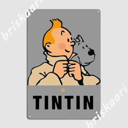 Tintin Metal Signs Living Room Mural Painting Cinema Living Room Vintage Tin sign Posters