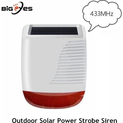 433MHz Outdoor Wireless Solar Power Siren Strobe Light PGST Solar Power Battery Rechargeable Waterproof Wireless Siren PE-520