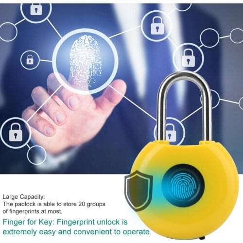 Smart Keyless Biometric Fingerprint Padlock Waterproof Anti-theft Security Smart Door Lock