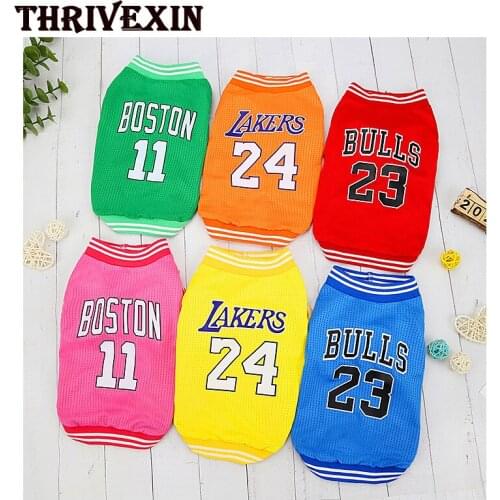 Spring Summer Pet Dog Clothes Vest T-Shirt Dog Basketball Clothes Mesh Cloth Small Large Size Shirt Pets Clothing